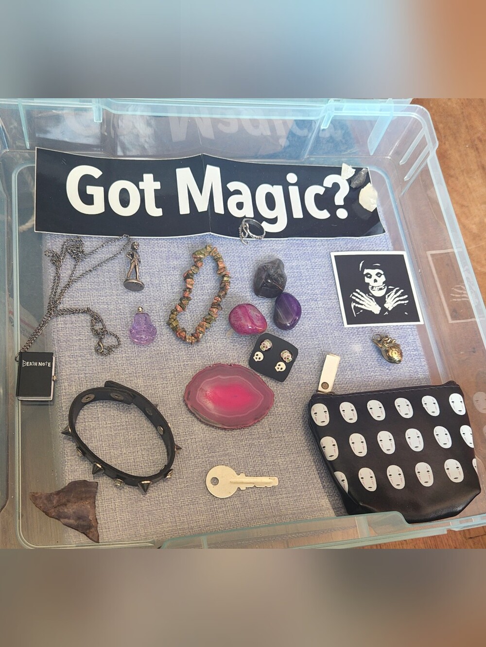 Collection of goth anime witchy style accessories jewelry crystals Stickers